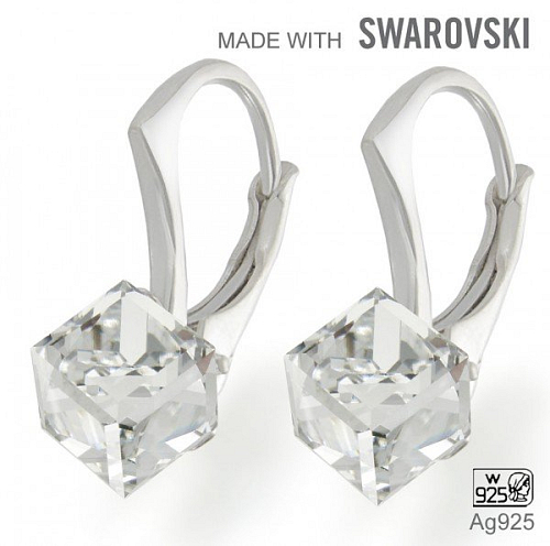 Náušnice sada Made with Swarovski 4841 Crystal (001) 6mm+náušnice Ag925