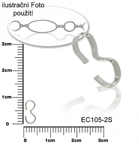 Komponent tvar SPOJOVACÍ ozn-EC105-2S vel.8mm tl.1,5mm Barva postříbřeno. Balení 10ks.