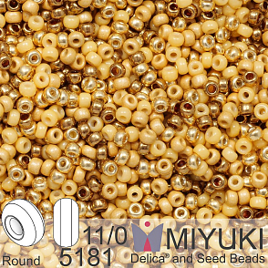 Korálky Miyuki Round 11/0. Barva Golden Sun Mix 5181. Balení 5g.