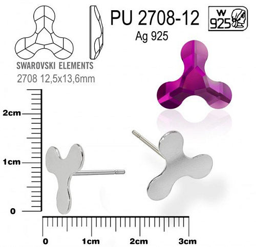 NÁUŠNICE puzeta ozn. PU 2708-12. Materiál STŘÍBRO AG925.váha 0,59g.