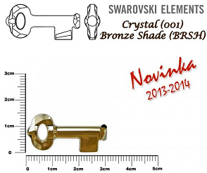 SWAROVSKI KEY Pendant 6919 barva Crystal BRONZE SHADE velikost 30mm.