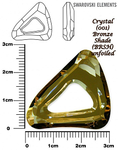 SWAROVSKI ELEMENTS Organic Cosmic Triangle 4736 barva CRYSTAL (001) BRONZE SHADE (BRSH) velikost 30mm.