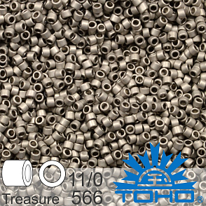 Korálky TOHO tvar TREASURE (válcové). Velikost 11/0. Barva 566 Metallic Matte Antique Silver. Balení 5g.