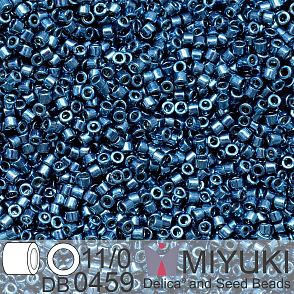 Korálky Miyuki Delica 11/0. Barva Galvanized Midnight Aqua DB0459. Balení 5g.