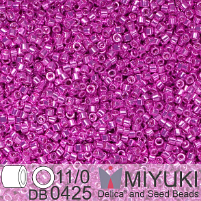 Korálky Miyuki Delica 11/0. Barva Galvanized Hot Pink  DB0425. Balení 5g.
