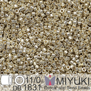 Korálky Miyuki Delica 11/0. Barva Duracoat Galvanized Silver DB1831. Balení 5g.