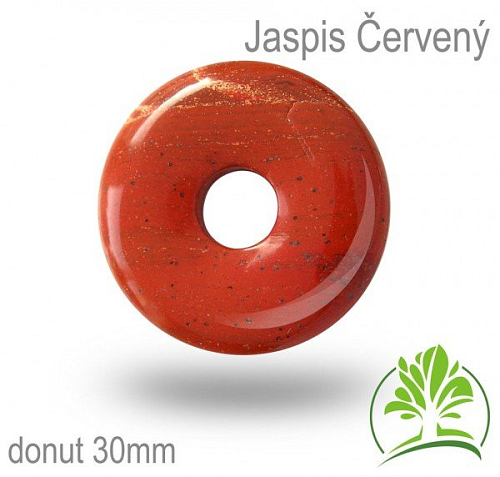 Jaspis červený donut-o pr. 30mm tl.4,5mm.