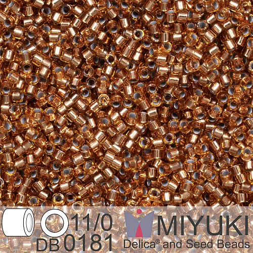 Korálky Miyuki Delica 11/0. Barva S/L Copper  DB0181. Balení 5g