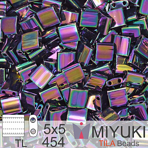 Korálky MIYUKI tvar TILA BEADS velikost 5x5mm. Barva TL-454 Metallic Dark Plum Iris. Balení 5g.