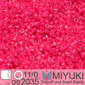 Korálky Miyuki Delica 11/0. Barva Luminous Wild Strawberry DB2035. Balení 5g