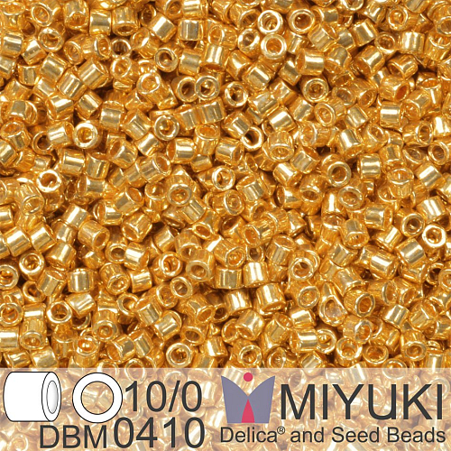 Korálky Miyuki Delica 10/0. Barva Galvanized Yellow Gold DBM0410. Balení 3g.
