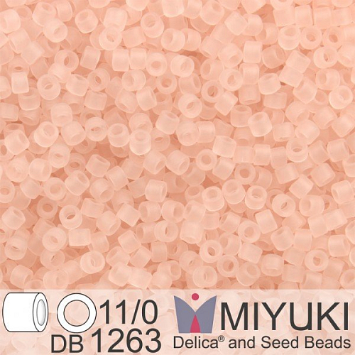 Korálky Miyuki Delica 11/0. Barva Matte Tr Pink Mist DB1263. Balení 5g