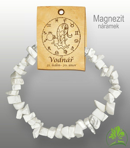 Náramek ze sekaných tromlovaných kamenů. Kámen Magnezit.