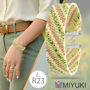 Korálková stavebnice  Náramku z korálků Miyuki. Náramek ozn. Natural Colours no. R23