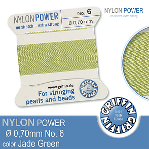 NYLON Power velmi pevná nit GRIFFIN síla nitě 0,70mm barva Jade Green