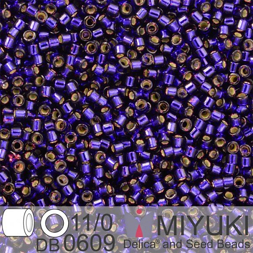 Korálky Miyuki Delica 11/0. Barva Dyed S/L Dk Purple  DB0609. Balení 5g