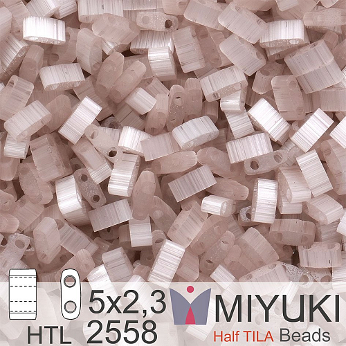 Korálky Miyuki Half Tila. Barva Silk Pale Lilac HTL 2558. Balení 3g