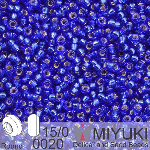 Korálky Miyuki Round 15/0. Barva 0020 S/L Cobalt . Balení 5g