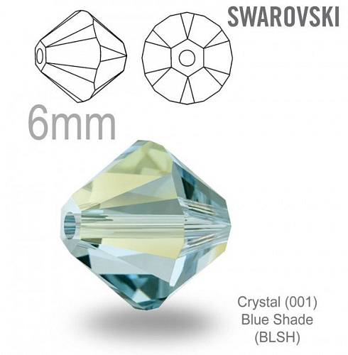 SWAROVSKI XILION BEAD  5328 barva Crystal Blue Shade velikost 6mm. Balení 10Ks. 