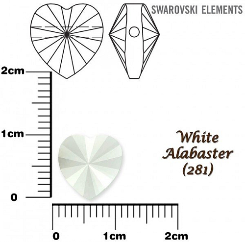 SWAROVSKI KORÁLKY Heart Bead barva WHITE ALABASTER velikost 10mm