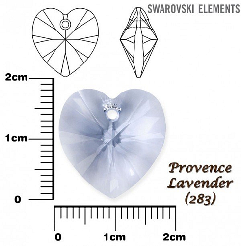 SWAROVSKI Heart Pendant barva PROVENCE LAVENDER velikost 18x17,5mm.