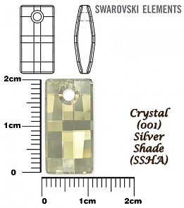 SWAROVSKI 6696 URBAN Pendant barva CRYSTAL SILVER SHADE velikost 20mm.