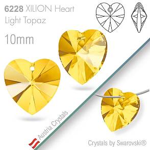 Swarovski XILION Heart 6228. Barva Light Topaz. Velikost 10mm