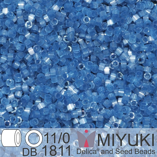 Korálky Miyuki Delica 11/0. Barva Dyed Dusk Blue Silk Satin DB1811. Balení 5g.