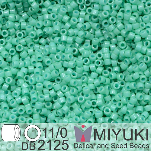 Korálky Miyuki Delica 11/0. Barva Duracoat Dyed Opaque Sea Opal DB2125. Balení 5g.