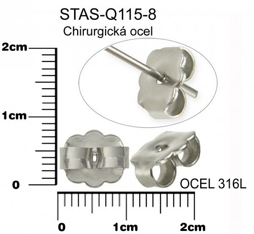Motýlek MAXI zarážka na náušnice CHIRURGICKÁ OCEL ozn.-STAS-Q115-8 