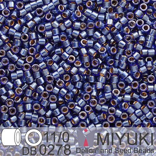 Korálky Miyuki Delica 11/0. Barva Lined Cobalt Luster DB0278. Balení 5g