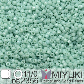 Korálky Miyuki Delica 11/0. Barva Duracoat Opaque Dyed Pale Turquoise DB2356 Balení 5g