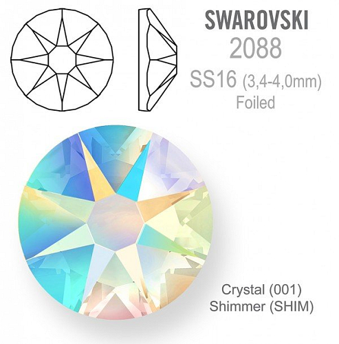 SWAROVSKI 2088 XIRIUS FOILED velikost SS16 barva Crystal Shimmer 