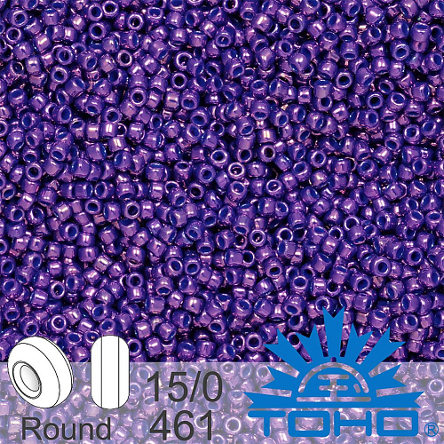 Korálky TOHO tvar ROUND (kulaté). Velikost 15/0. Barva č.461-Higher-Metallic Grape. Balení 5g.