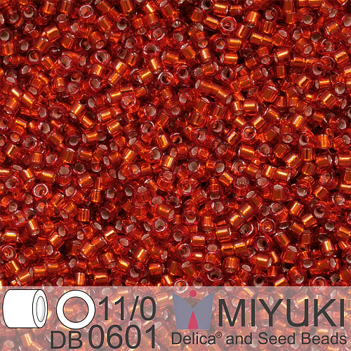 Korálky Miyuki Delica 11/0. Barva Dyed S/L Dk Burnt Orange  DB0601. Balení 5g