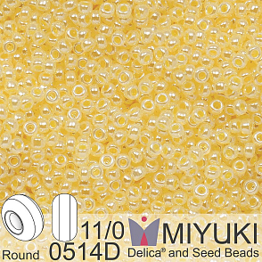 Korálky Miyuki Round 11/0. Barva 0514D Lemon Ice Ceylon. Balení 5g.