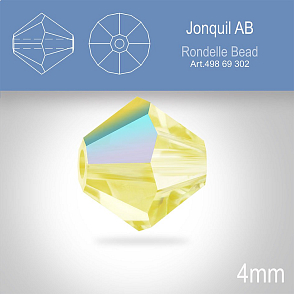 PRECIOSA Bicone MC BEAD (sluníčko) velikost 4mm. Barva JONQUIL AB. Balení 30ks .