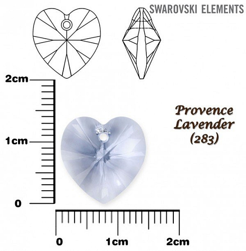 SWAROVSKI Heart Pendant barva PROVENCE LAVENDER velikost 14,4x14mm.