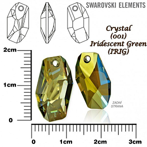 SWAROVSKI 6673 METEOR Pendant barva Crystal Iridescent Green velikost 18mm. 