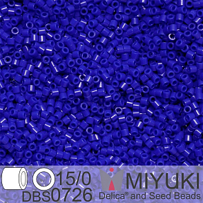 Korálky Miyuki Delica 15/0. Barva DBS 0726 Opaque Cobalt . Balení 2g.