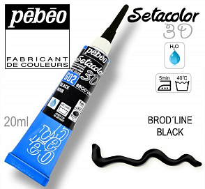 Kontura 3D SETACOLOR. Výrobce Pebeo. Barva 602 BRODY´LINE  BLACK.