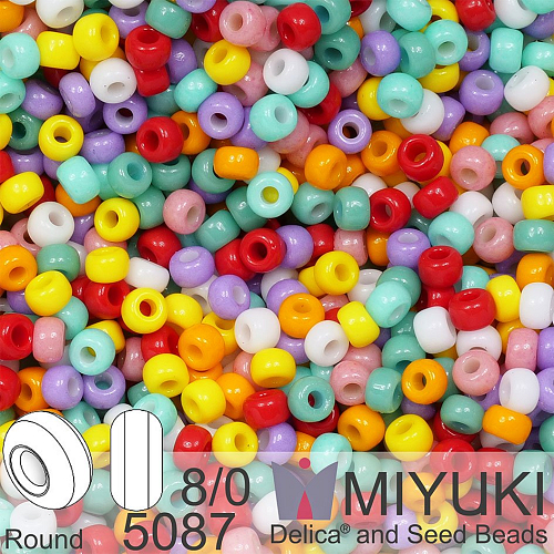 Korálky Miyuki Round 8/0. Barva 5087 Mix Happy Holidays Balení 5g