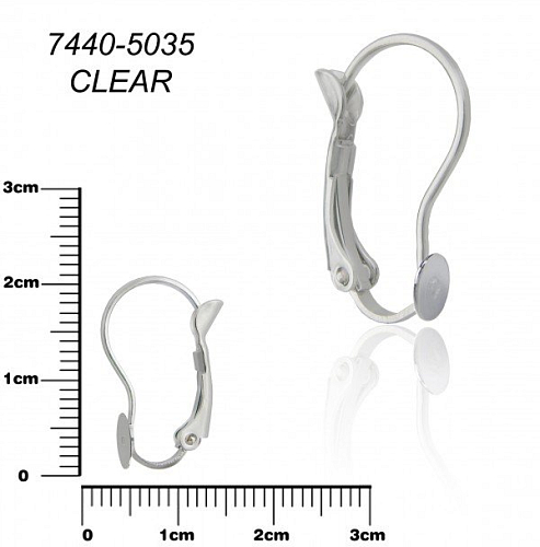Náušnice mechanická s PLOŠKOU. Ozn.-7440-5035. Barva stříbrná.