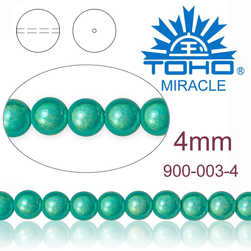 MIRACLE beads original Japan. Velikost 4mm. Barva 003 Turquoise.