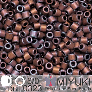 Korálky Miyuki Delica 8/0. Barva Matte Metallic Copper Rainbow Iris DBL0323. Balení 5g.