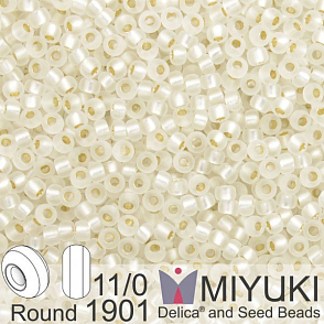 Korálky Miyuki Round 11/0. Barva 1901 SF S/L Crystal. Balení 5g