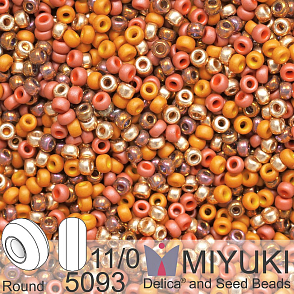 Korálky Miyuki Round 11/0. Barva Sahara Storm Mix 5093. Balení 5g.