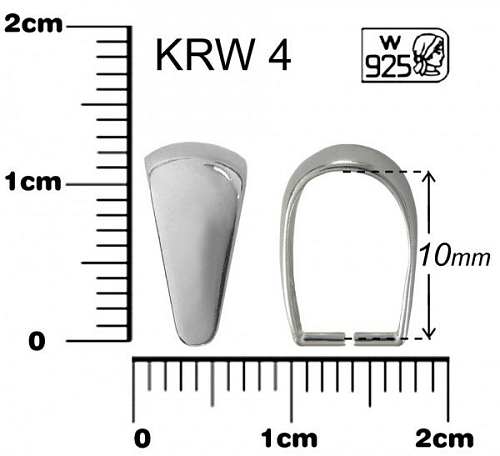 ŠLUPNA ozn. KRW 4. Materiál STŘÍBRO AG925.váha 0,95g.