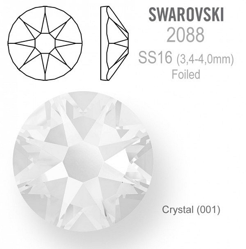 SWAROVSKI 2088 XIRIUS FOILED velikost SS16 barva Crystal