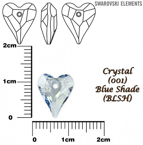 SWAROVSKI Wild Heart Pendant barva CRYSTAL BLUE SHADE velikost 12mm